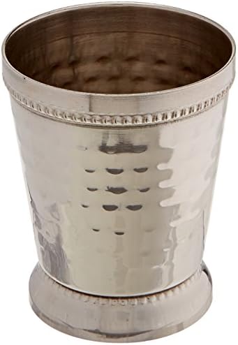 Elegância 12 oz Hammered Mint Julep Cup, grande, prata