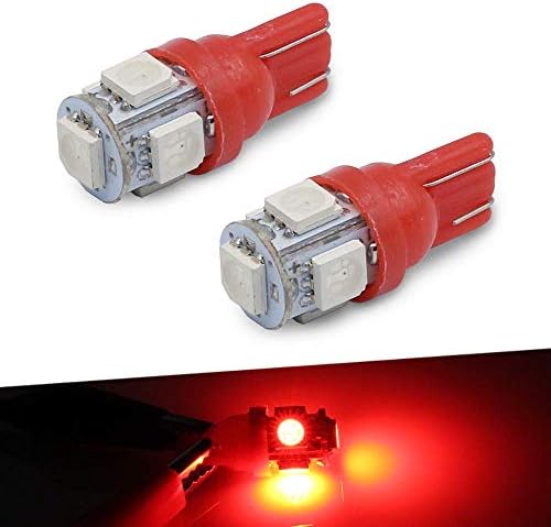 JCWIN 194 LED BULLBS RED GREEN BRANCO AZUL super brilhante, lâmpadas LED T10, 168 lâmpadas LED, lâmpadas LED para carro Interior Dome Placa da placa do mapa de mapa Luzes de cortesia W5W 2825, pacote de 8 lâmpadas