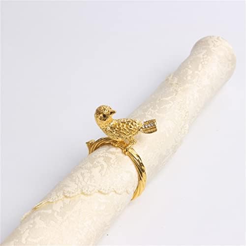 Tbiiexfl 10pcs metal manchado de pássaro dourado modelo de buckle buckle hotel anel de guardanapo