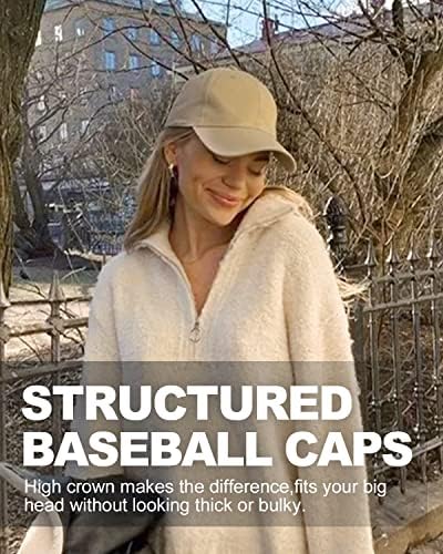 Capas de beisebol Zylioo XXL High Crown, chapéus de papai estruturados de grandes dimensões para cabeças grandes, tampas de bola atléticas ajustáveis