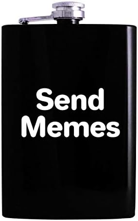 Enviar memes - 8 onças de quadro de álcool de quadril, preto