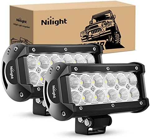 Nilight - 60002F -B Barra de luz LED 2pcs 36W 6,5 polegadas Luzes de inundação fora da estrada Luzes de nevoeiro de neblina de nevoeiro Super iluminador Luzes de condução Luzes de trabalho leves para caminhões, 2 anos de garantia