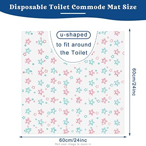 TSCMRCDC 80 PCS Mat de vaso sanitário descartável, desodorização de tapetes de banheiro absorvente em forma de u