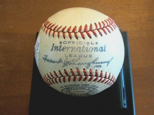 Frank Tabacchi Red Ryan árbitro Black Yankees assinado Auto Spalding Baseball JSA - Bolalls autografados