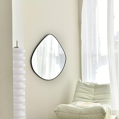 Espelho de parede irregular de Bikarsoul Matel Matte Black emoldurado espelho de parede para sala de estar decoração