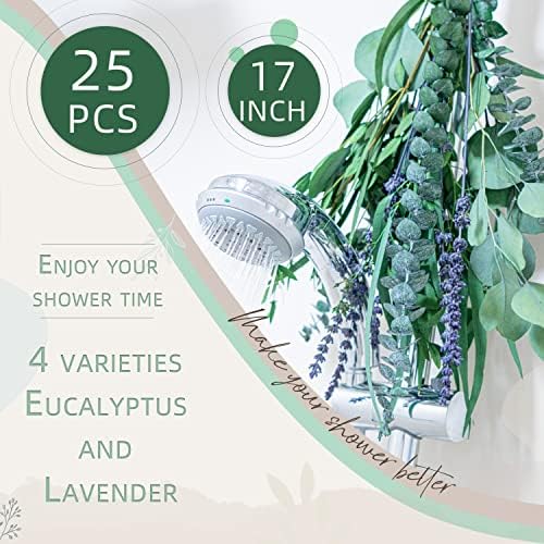 Ntlpampa 4 tipos de eucalipto fresco e flores de lavanda para chuveiro | Eucalipto real folhas decoração de decoração de chuveiro