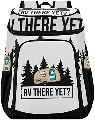 RV lá ainda cite o carro de acampamento feliz com árvores negras à prova de vazamento isolada Backpack Backpack Lunch Camping Picnic