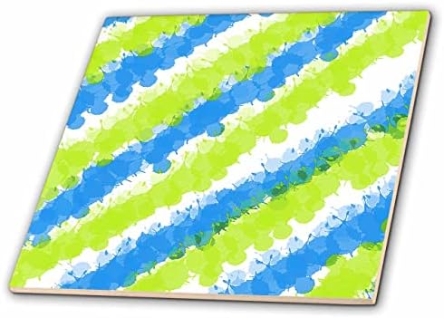 3drose Fun Salpatter Pattern em listras azuis e verdes - telhas