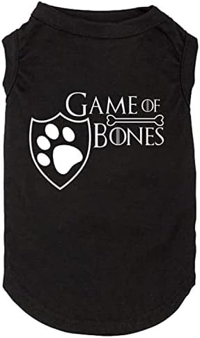 Roupa de cachorro Jogo de ossos impressão engraçada colete cachorrinho de cachorro pequena camisa de cachorro grande guloseimas