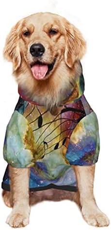 Capuz de cachorro grande nota-espaço-space-stars de roupas de estimação suéter com chapéu de gato macio casaco x-large