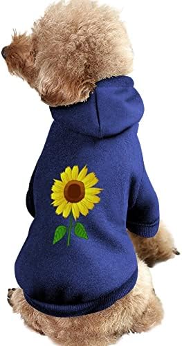 Clip Art Art Sunflower Dog Roupos de inverno Hoodies de estimação macio e quente Cachorro para cães médios pequenos