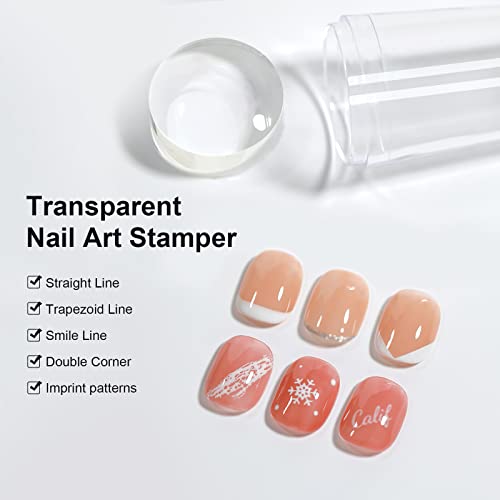 Sagebio unhas de unhas estamper clear silicone unhas estampagem geléia com raspador transparente corporal visível