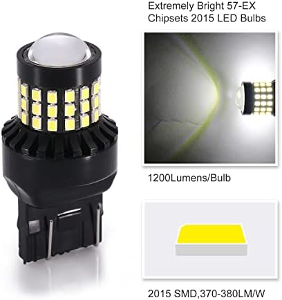 Luyed 2 x 1200 lumens extremamente brilhante 7443 2015 57-EX Chipsets 7440 7441 7443 7444 992 lâmpadas LED com projetor para luzes