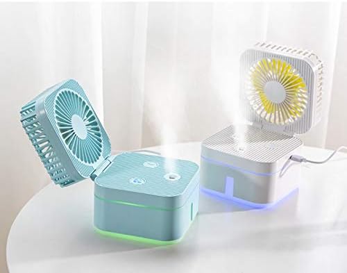 Yczdg mini umidificador de névoa legal fã USB Fan 3 velocidades de vento e 7 cores alterações de luz Magic cubo size fã de névoa
