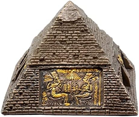 Ebros bronzeado Antigo egípcio deuses e divindades Caixa de jóias da pirâmide Fatueta decorativa de pequena estação de caixa