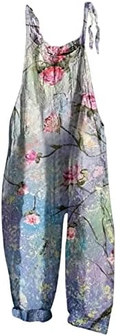 Menpinas petitas para juniores feminino primavera verão Casual Fashion Troushers Mumpsuit de macacão colorido floral colorido