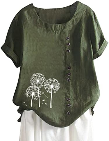 Jjhaevdy feminino 2023 verão primavera de manga curta pescoço casual túnica solta tops de túnica