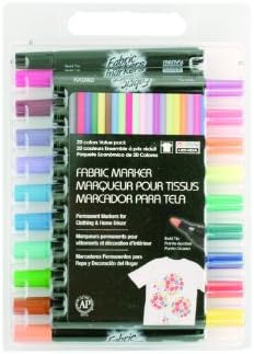Uchida 520-20a Marvy Bold Tip 20 Color Fabric Marker Conjunto