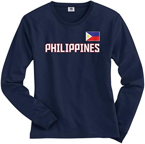 T-shirt de manga longa do orgulho nacional feminino das Filipinas Threadrock