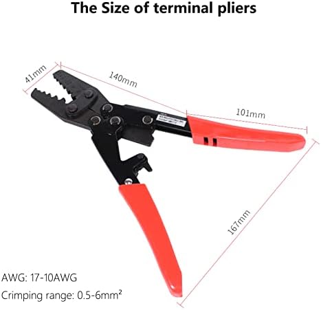Ferramenta de crimpagem de terminal Ferramenta de Crimper de arame de catraca, ferramenta de crimpagem para terminal （10-17 AWG 0,5-6,0 mm²)