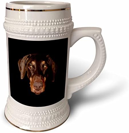 3drose fofo doberman vetor perfil para amantes de Pinscher - 22oz de caneca