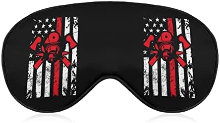 American Flag Bombeiro Máscara do sono macia máscara ocular portátil com cinta ajustável para homens mulheres