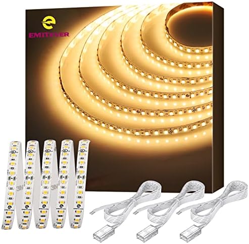 Luzes de tira de LEDs emiter branco, 3000K 24V LED LUZ LELL LISTED, RA 95+, IP30, 25 pés, 2,9w/pés, 240+lumens/ft, 900Leds/Spool+Conector de Extensão Luz*3pcs