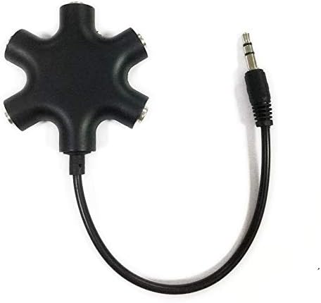 Maoye Splitter de fone de ouvido com conexão de áudio de fone de ouvido de 5 vias, Cabo de estéreo de áudio de 3,5