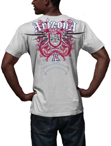 My My Men's Arizona Wildcats Brazor Wing Camiseta de Manga Curta, Branca, Média