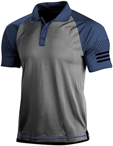 Camisas de pólo masculinas Manga curta Camisa de golfe ao ar livre de esportes rápidos e secos com bolso resistente a manchas regulares,