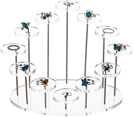 Arricraft de 3 camadas de 3 camadas redondas de riser redonda, risers de exibição ajustável Definir estandes de jóias rotativas para rings Earrings Cupcake Jewelry Display