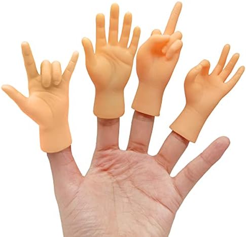 AQKILO Puppets em miniatura de mãos minúsculas com mão esquerda e direita, favores de festa, educação educacional,