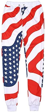 Miashui 4 8 ​​Men calças de bandeira americana masculino Sorto de moletom de moletom fofo