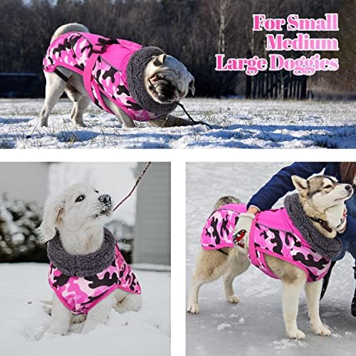 IECOII Casa de cachorro mais quente de cão reflexivo Casaco de cachorro ajustável Casaco de inverno com fivela de gola