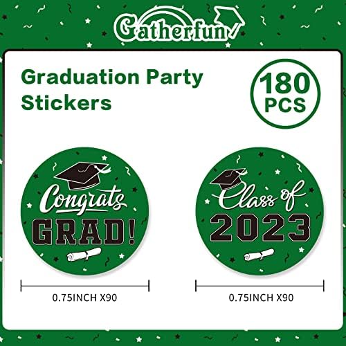 180 Etiquetas Festas de graduação Supplys ， Graduation Party Favor Stickers, classe de 2023 adesivos ， Parabéns Graduadores ， Decorações de festa de graduação