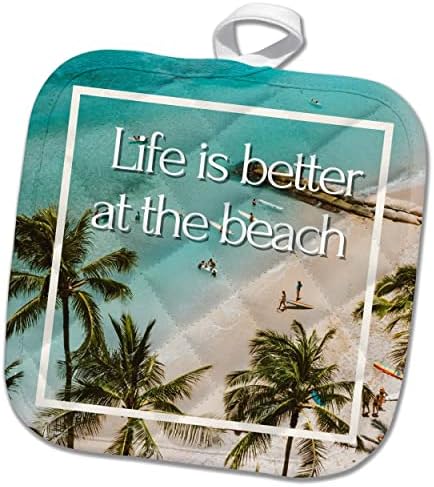 3drose 3drose- Beach Quotes - Imagem de citações de praia - Potholders