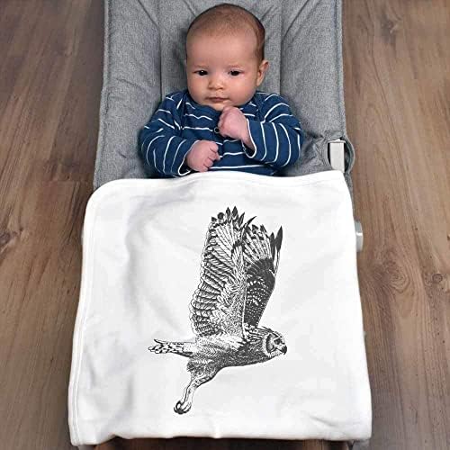 Azeeda 'Flying Owl' Cotton Baby Blain / Shawl