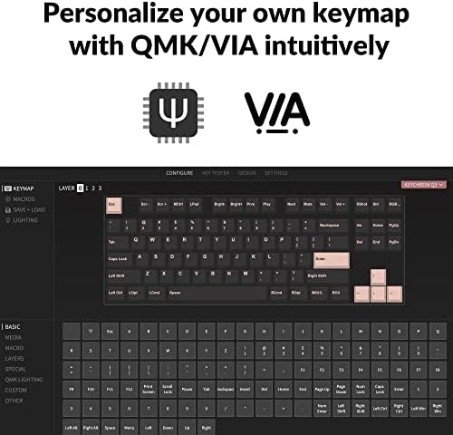Teclado q3 com fio teclado mecânico personalizado, qmk/via macro programável, layout sem tenkey de alumínio completo 87 chaves com interruptor de hortelã K Pro