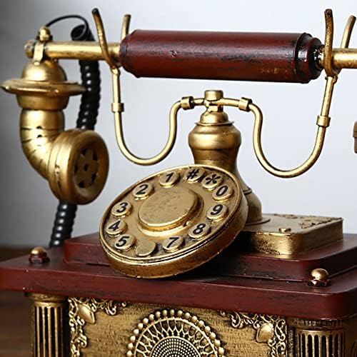Loufou European Vintage Retro Modelo de telefone digital Telefone com fio Linha linear telefone Home Hotel Decoração Decoração da mesa
