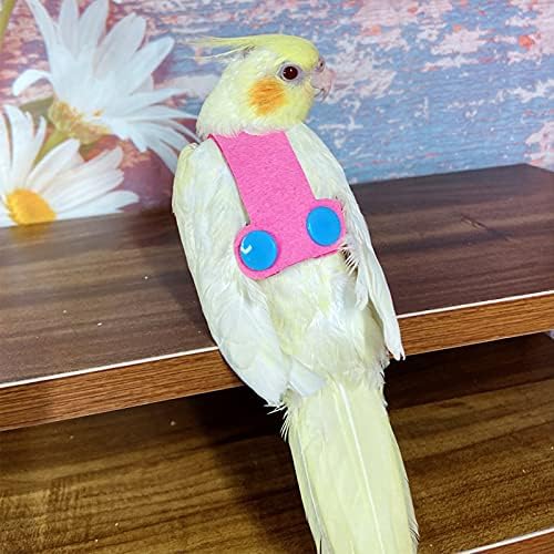 Colete de chicote de vôo de pássaros QBleev, traje de voo de papagaio com coleira para periquitos cockatiels conduz vizinhos,