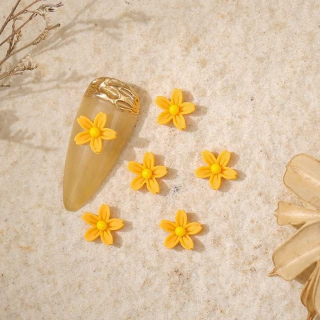 50pcs/pacote de cinco pétalas macaron 3d de flor pequena pintura colorida de cor de unhas decoração de manicure DIY Acessórios -