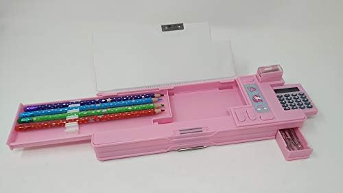 Caixa de lápis multifuncional de unicórnio de foco quente, caixa de lápis para meninas. 2 Compartimentos Conjunto exclusivo