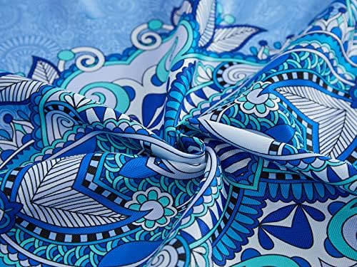 Yihomer mykonos azul paisley ladrilho fronteira toalha de mesa - toalha de mesa livre de rugas para decorações de verão