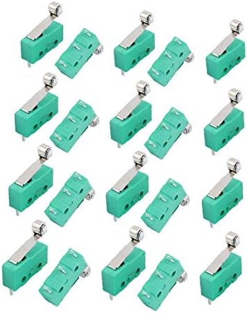 X-DREE 20PCS AC250 / 125V 5A 3 Terminal Momentário de 18 mm ARM MICROMANCO VERDE KW12-2S (20PCS AC250 / 125-V 5A 3