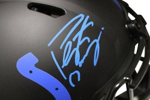 Peyton Manning assinou Indianapolis Colts Authentic Eclipse Helmet Fan 27779 - Capacetes NFL autografados