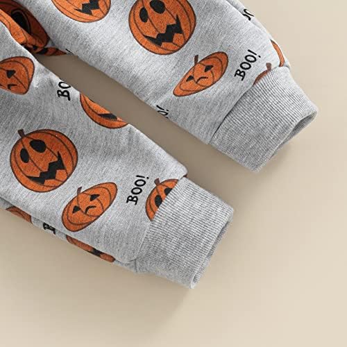 Ynibbim halloween menino menina roupas de abóbora e calças recém -nascidas infantil moletons de manga longa