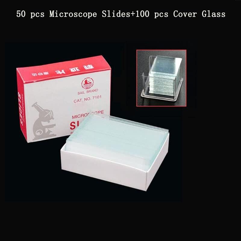 Equipamento de microscópio de laboratório 50 PCs Microscópio lâminas e 100 pcs Cubra o vidro para a preparação de slides de microscópio