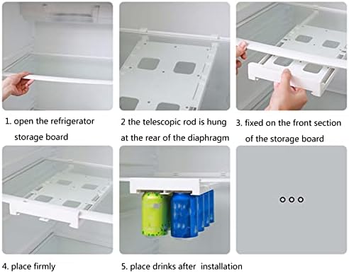 Giligege geladeira pendurando bebida rack de armazenamento duplo pode armazenar cabide de barra para copos