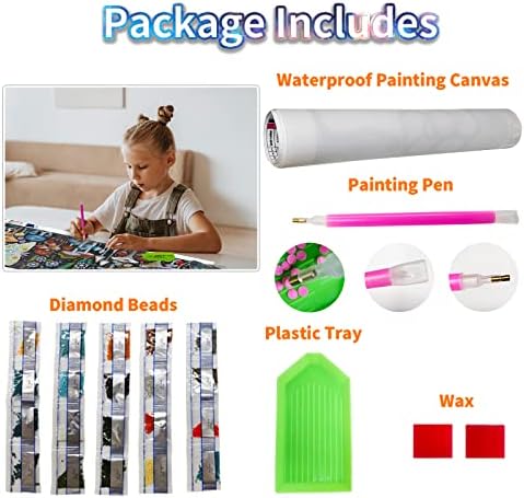 Kits de pintura de diamante grande de cogumelo de borboleta para adultos, kits de arte de diamante 5D para adultos para crianças