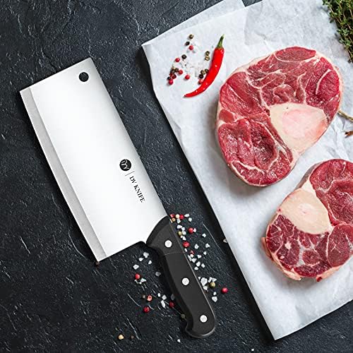 Faca de Cleaver - Cleaver de carne de 7 polegadas, faca de chef chinês em aço inoxidável, lâmina de toca completa com alça ergonômica para casa e restaurante